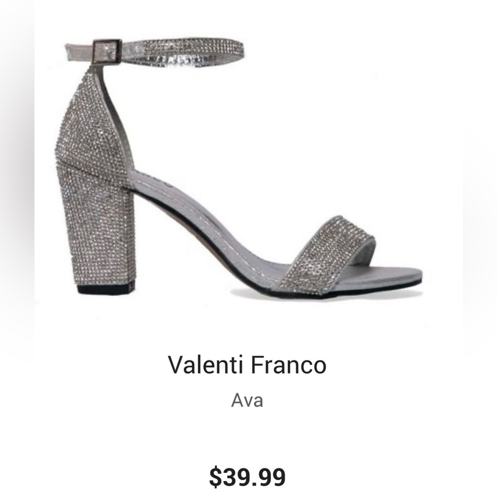Valenti Franco silver sparkle heels size 7.5